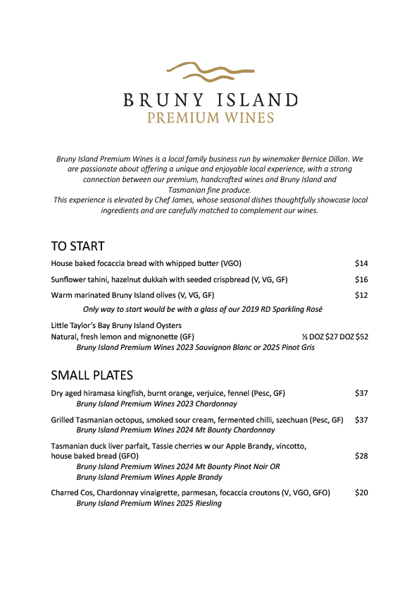 Menu James 19_6_26 with Wine pairings