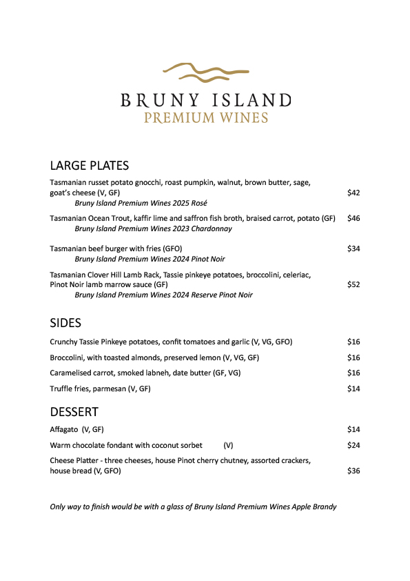 Menu James 19_6_26 with Wine pairings